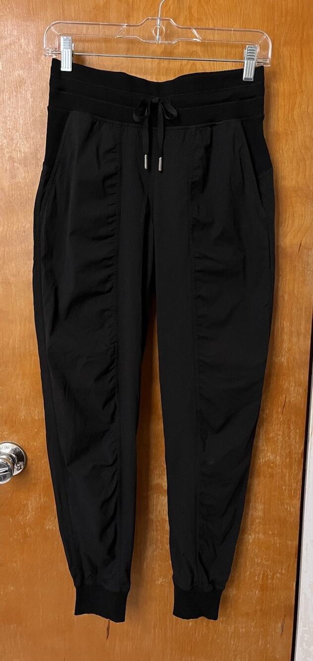 Lululemon Dance Studio Mid Rise Joggers Slim Pants Size 4 Black Unlined LW5ENMS